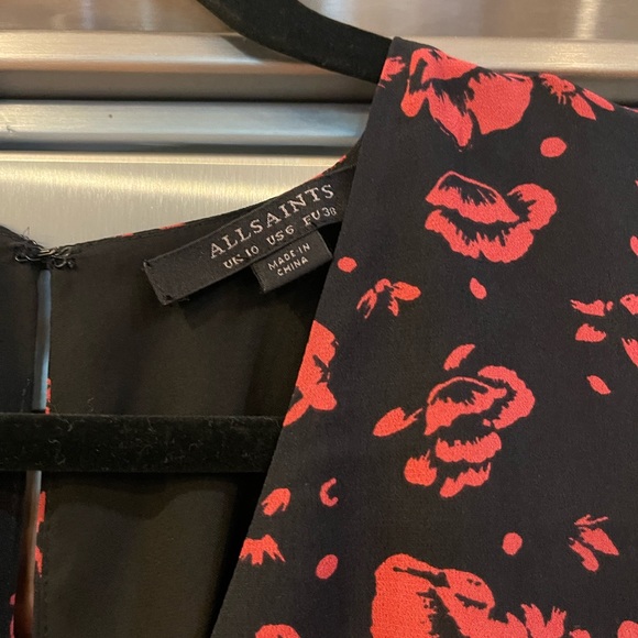 All Saints Floral and Black Dress Size 6 - Picture 4 of 8